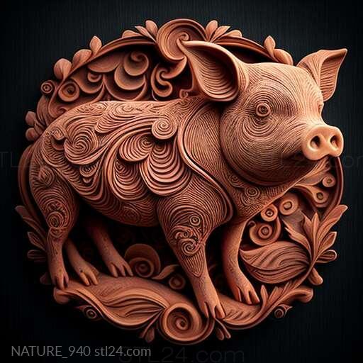 Nature and animals (st pig 4, NATURE_940) 3D models for cnc